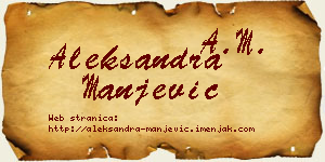 Aleksandra Manjević vizit kartica
